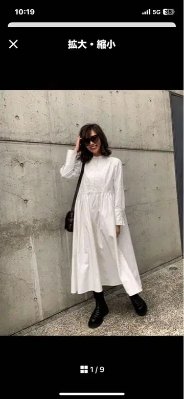 [ romile ] 스탠드 카라 셔츠 원피스