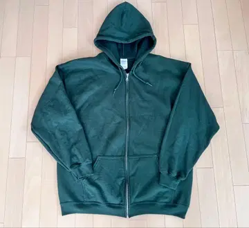 00s 구 택 GILDAN 풀 집업 맨투맨 후드티 그린 XL