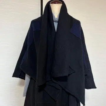 Y's 후드 부착 블랙 니트