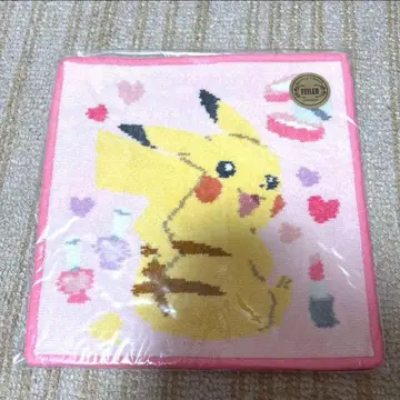 [ 미사용 새상품 ] 페이 포켓몬 콜라보 손수건 피카츄 핑크