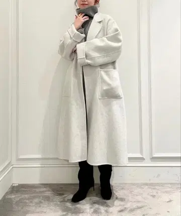 새상품급 바빌론 더블 페이스 롱 코트 그레이 정가 59400엔