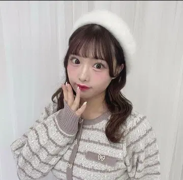 에블린 evelyn 리본 버튼 니트 원피스 핑크