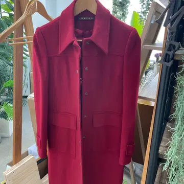 EGOIST 에고이스트 레드 롱 코트 큰 옷깃