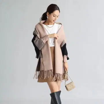 새상품 스콧 클럽 FENNEL 블록 체크 리버서블 숄 야마다야