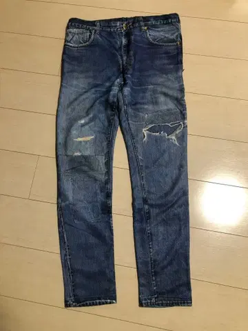 1piu1uguale3 전사 프린트 데님 패턴 스웨트 팬츠 M