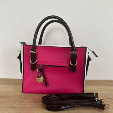 VIVAYOU 핑크 브라운 화이트 숄더 2way 핸드백