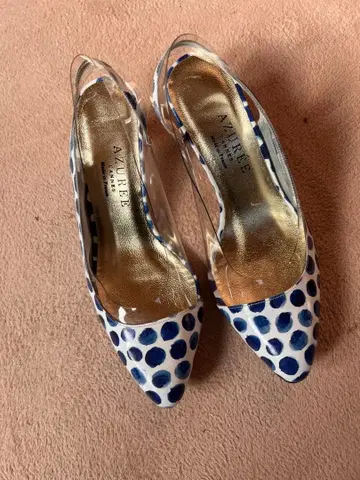 AURELIE 물방울 패턴 슬링백 펌프스