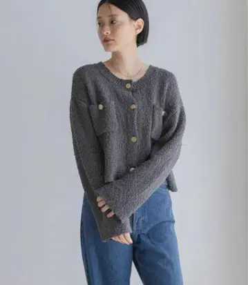 apart by lowrys 트위드 니트 숏 가디건