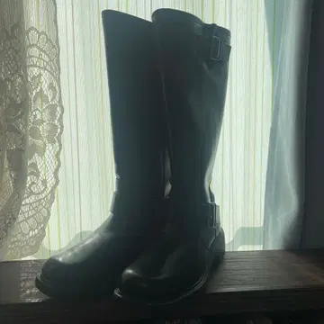 블랙 버클 디자인 롱 부츠 xxxl