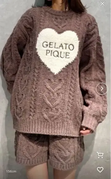 젤라또피케 하트 아란 풀오버 숏팬츠 셋업 발렌타인 한정판