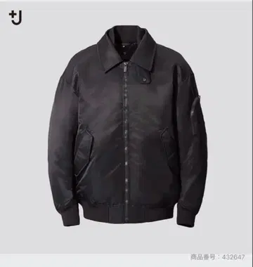 UNIQLO +J 다운 오버사이즈 리브 블루종