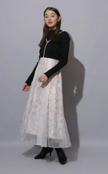 레이어드 도킹 레이스 원피스 리랜드트루