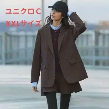 완판 미사용 유니클로C 트위드 테일러드 자켓 XXL