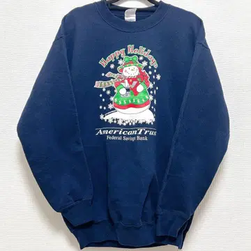 144 눈사람 스노우맨 네이비 컬러 구제 의류 트레이닝복 귀여운 프린트