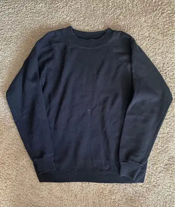 80s Hanes 무지 맨투맨 블랙 USA제