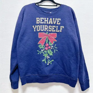 211 구제 의류 트레이닝복 네이비 네이비 컬러 리본 레트로 귀여운 긴팔