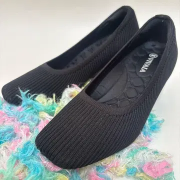 [ VIVAIA ] 새상품급 스퀘어토 웨지솔 펌프스 블랙 웨지솔