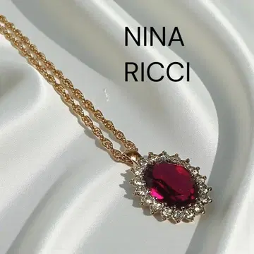 새상품급 NINA RICCI 니나리치 레드스톤 골드 목걸이