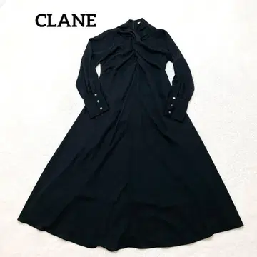 [새상품급] CLANE 클라네 롱 원피스 긴팔 블랙