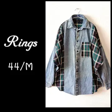 RINGS 링스 절개 데님 셔츠 긴팔 셔츠 오버 사이즈