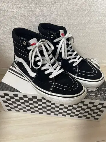 US10 ( 28cm ) VANS SKATE SK8 HI BLK/WHT