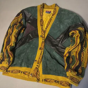 COOGI풍 3D 니트 가디건 블루종