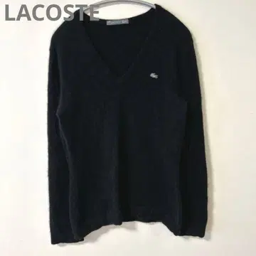 [ 새상품급 ] LACOSTE 캐시미어 100% 니트 블랙 V넥 L