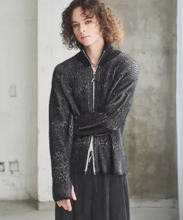 casper john 페더 드라이버 니트 블랙 S