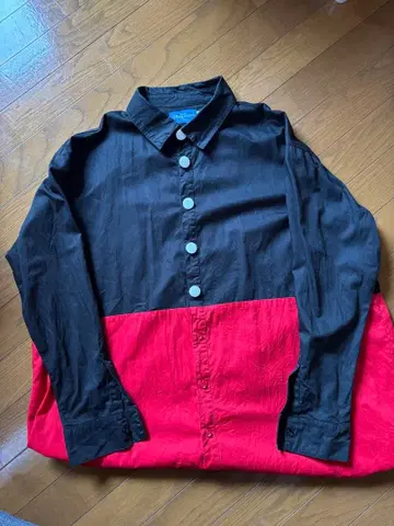 도쿄 디즈니 리조트 L 블랙 레드 긴팔 셔츠 미키풍