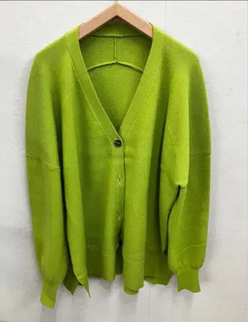 라임 그린 긴팔 가디건