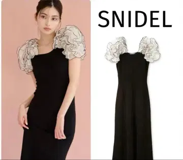 SNIDEL 프릴 슬리브리스 롱 드레스