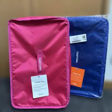 TABITORA 메쉬 포켓 부착 수납 백 핑크 블루 XL