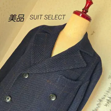 새상품급 정장 셀렉트 비슈 울 롱 더블 브레스트 체스터 코트 네이비