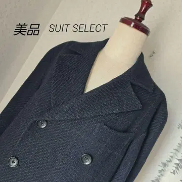 새상품급 정장 셀렉트 비슈 울 롱 더블 브레스트 체스터 코트 네이비