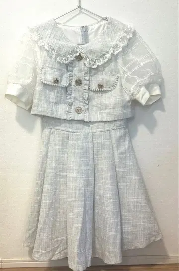 LIZLISA 리즈리사 트위드 셋업풍 원피스 화이트