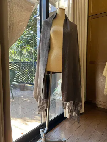 캐시미어 대형 숄 378g 모카 차 70 x 194 (프린지 별도)