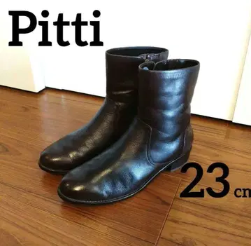 [ Pitti ] 천연 가죽 숏부츠 다크 브라운 편안한 낮은 힐