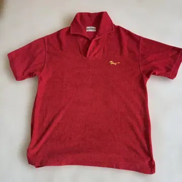 PINK DRAGON 빨간색 피케 셔츠