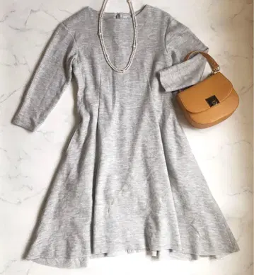 IENA 이에나 가을/겨울 긴팔 A라인 원피스 36 그레이 일본제