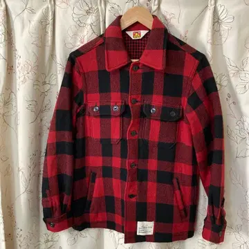 BEN DAVIS 빨검 체크 울 셔츠 자켓 사이즈 M