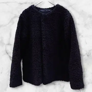 TRAVAIL MANUEL 시프 플리스 포어 블루종 블랙 포켓 부착