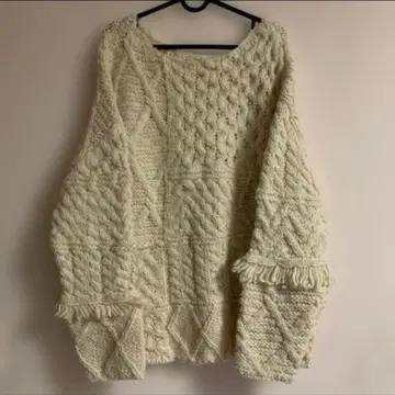 SNIDEL 오버사이즈 니트 패치워크 니트 케이블 짜임