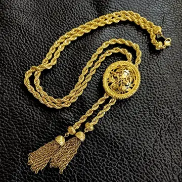 트리파리 TRIFARI 골드 롱 태슬 목걸이 빈티지