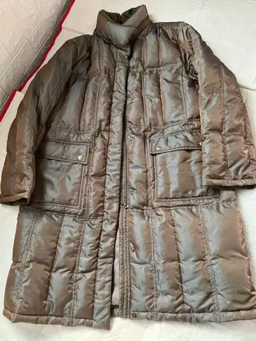 브라운 다운 롱 코트