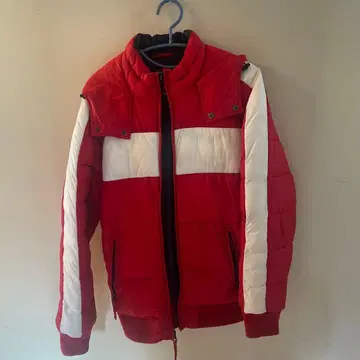 아메리칸 이글 다운 자켓 S 레드 화이트