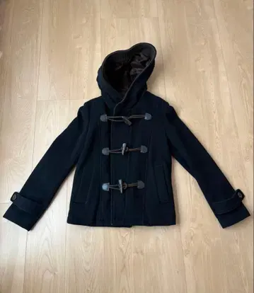 SRIC 더플 코트 블랙 후드 부착 숏