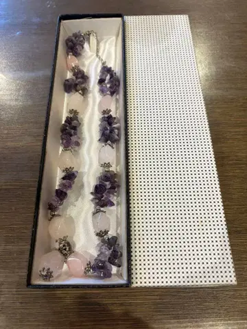 자수정 로즈쿼츠 목걸이 약 40cm