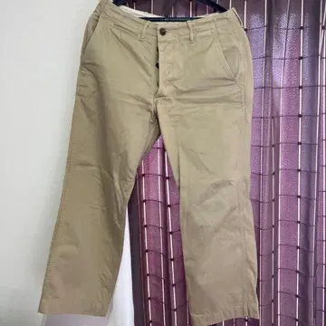 베이지 치노 팬츠 버튼 플라이 웨어하우스
