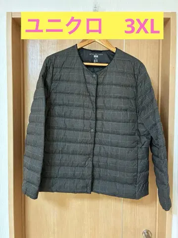 UNIQLO 울트라 라이트 다운 L 그레이 계열 체크