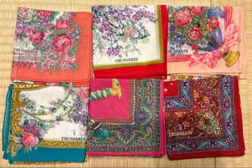TRUSSARDI 꽃무늬 손수건 6개 세트